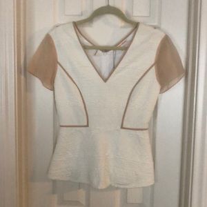 Rebecca Taylor White with Pink Accent Shirt